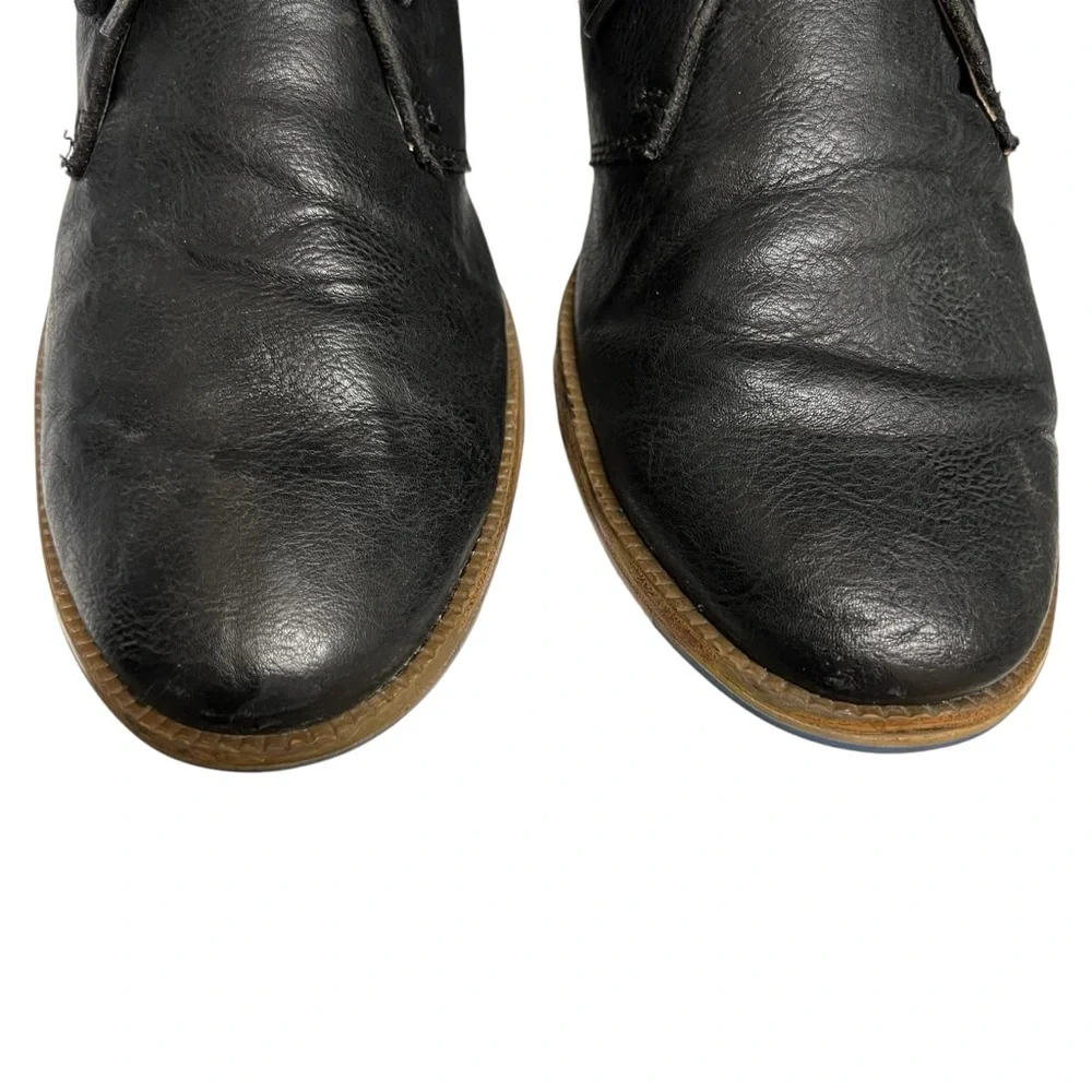 Topman Men’s Black Leather Lace Up Ankle Boots Size 41 - Picture 7 of 9